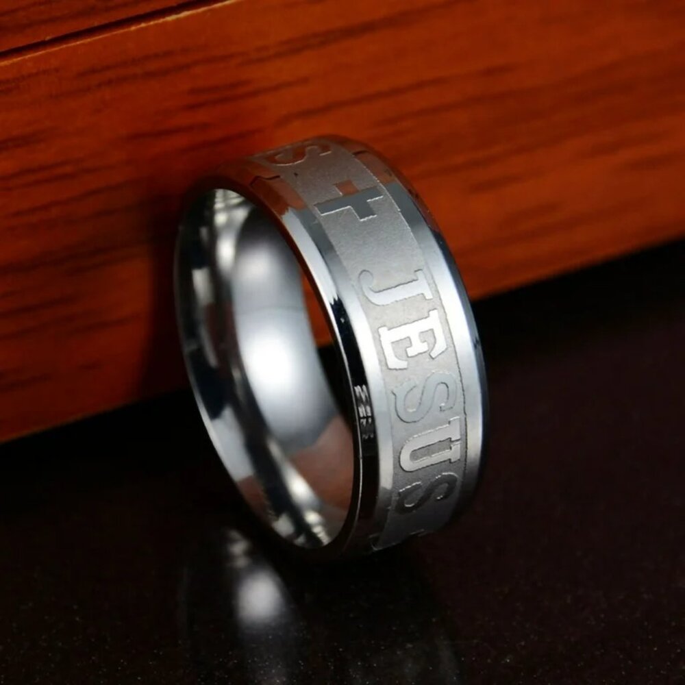 NEW SILVER PLATED JESUS FINGERBAND CHALLA CHRISTIAN FINGER RING JEWELRY FOR MEN